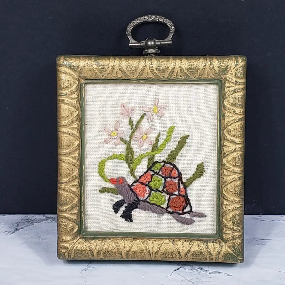 Handmade Framed Small Needlepoints Three Vintage Decor