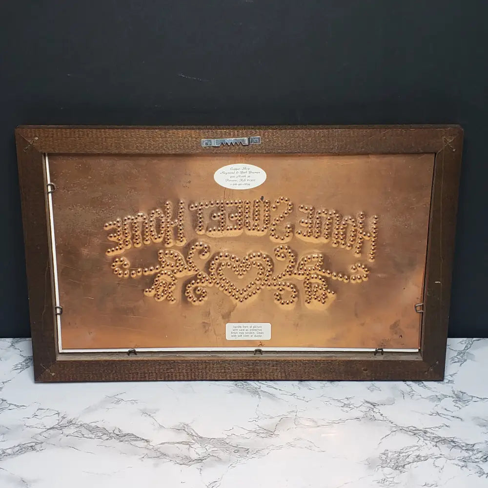 Handmade Home Sweet Copper Framed Matted Wall Decor (Vintage)