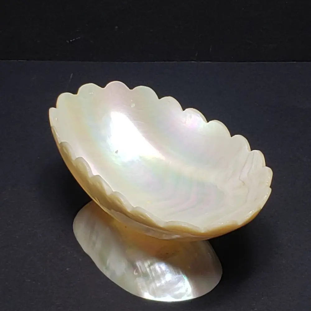 Handmade Mother Of Pearl Engraved Pedestal Trinket Dish (Vintage) Decor