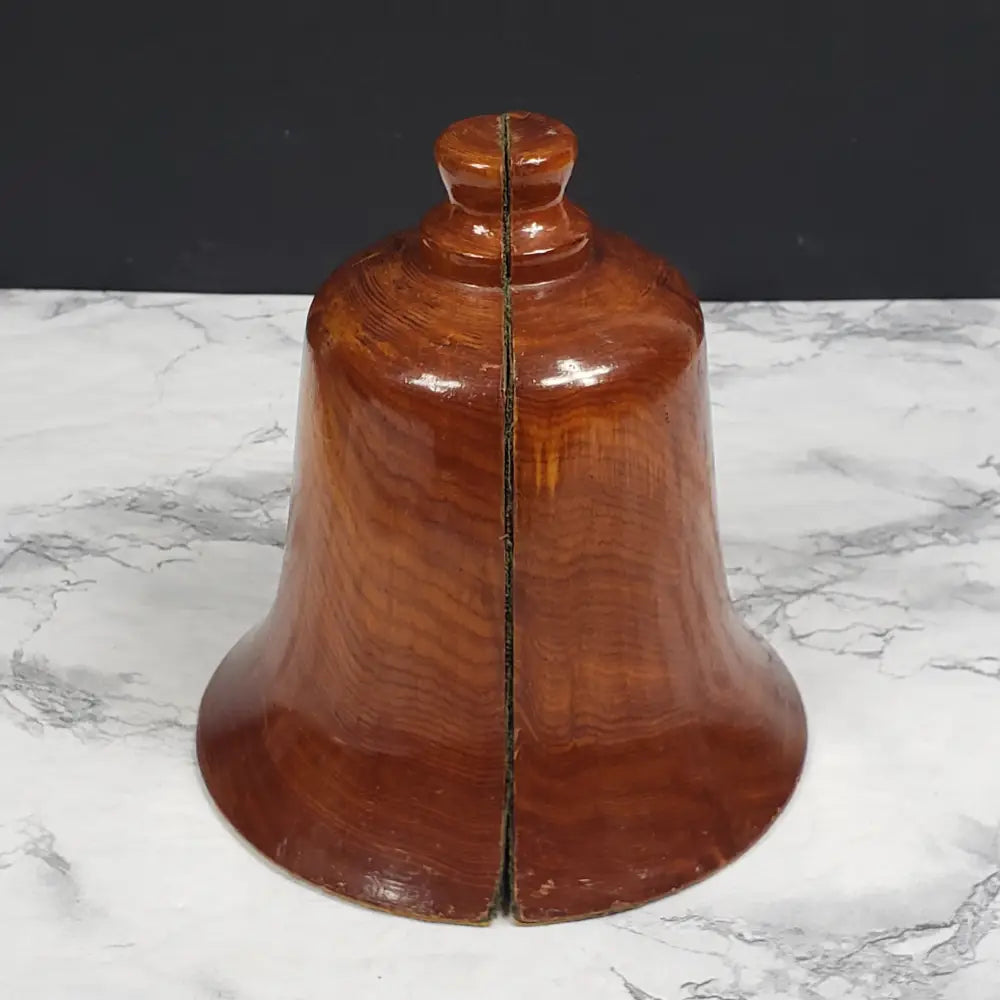 Handmade Wood Bell Bookend Set Vintage Bookends