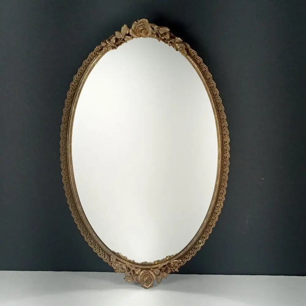 Hollywood Regency Matson Roses Vanity Tray Wall Mirror Decor