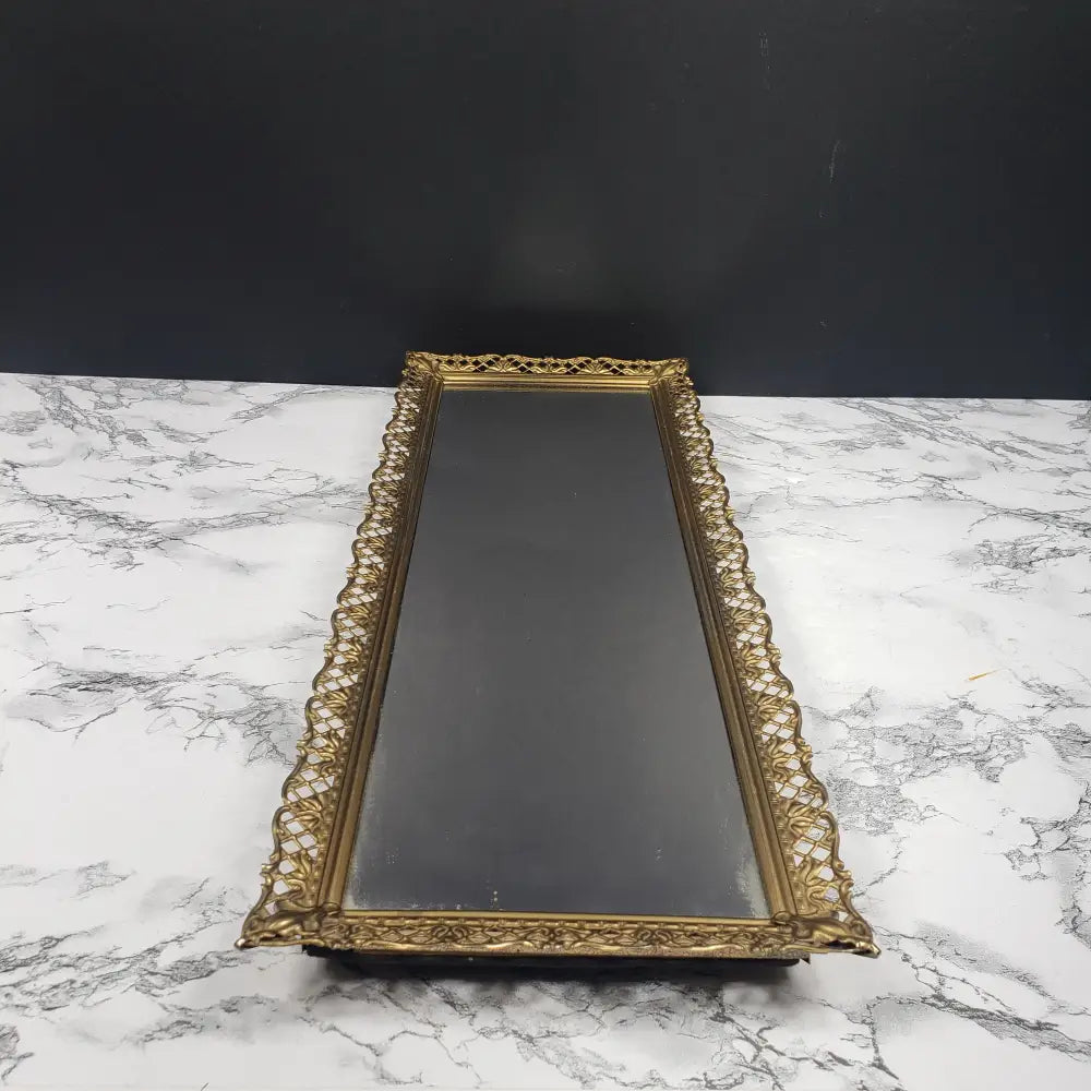 Hollywood Regency Mirrored Vanity Tray Mid Century Decor