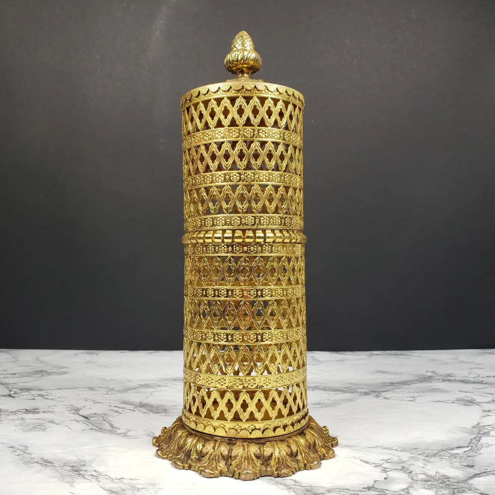 Hollywood Regency Vanity Hair Spray Can Holder Vintage Decor