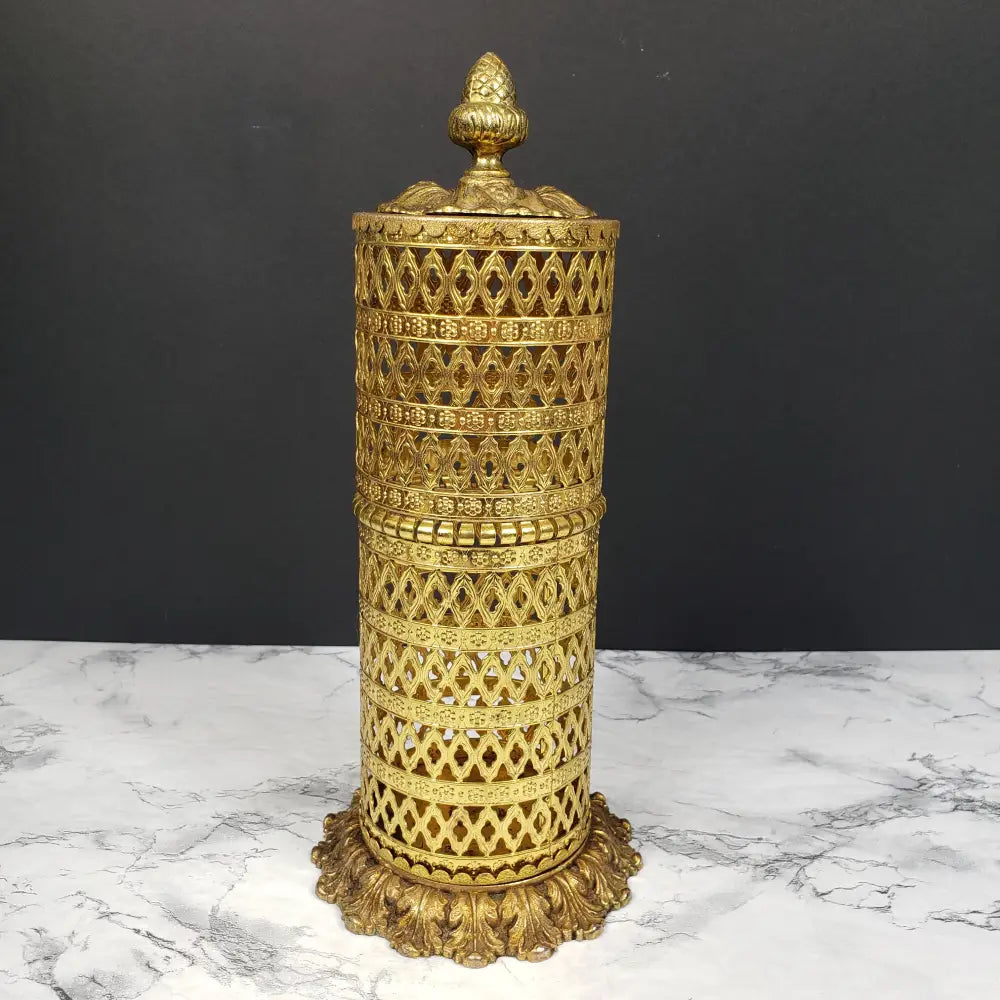 Hollywood Regency Vanity Hair Spray Can Holder Vintage Decor