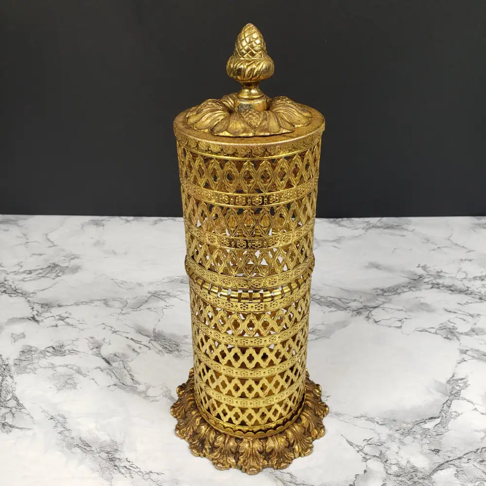 Hollywood Regency Vanity Hair Spray Can Holder Vintage Decor