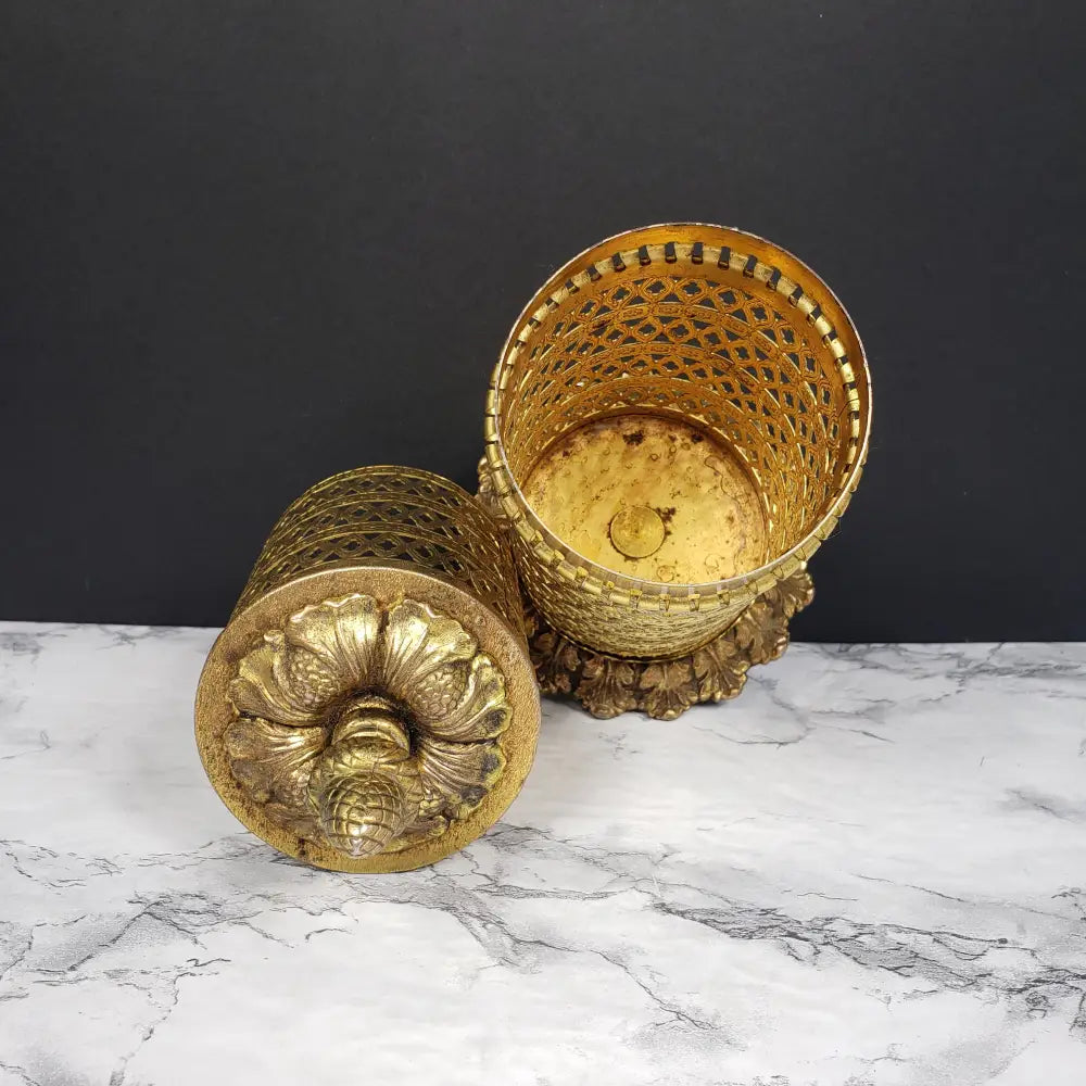 Hollywood Regency Vanity Hair Spray Can Holder Vintage Decor