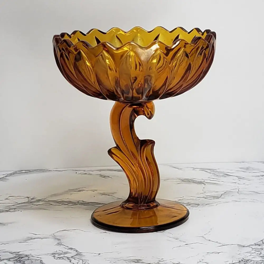 Indiana Glass Lotus Blossom Compote Vintage - Decor