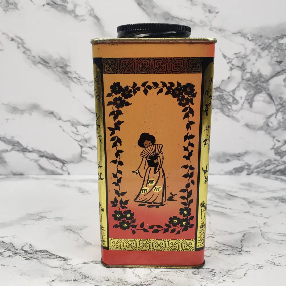 Jasmine Tea Lidded Tin Canister Vintage Decor