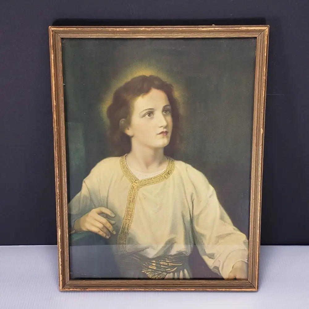 Jesus At Twelve By Heinrich Hofmann Framed Original Print 1940S Decor