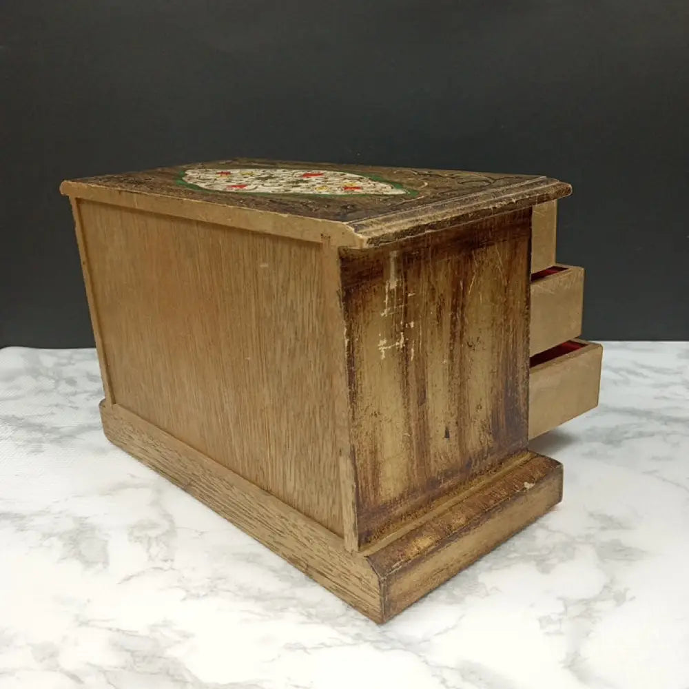 Handmade Solid Wood Jewelry Box Japan ( Vintage ) Decor