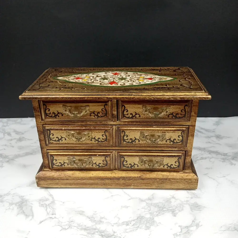 Handmade Solid Wood Jewelry Box Japan ( Vintage ) Decor