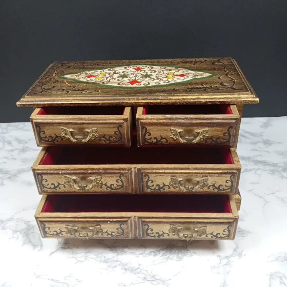 Handmade Solid Wood Jewelry Box Japan ( Vintage ) Decor
