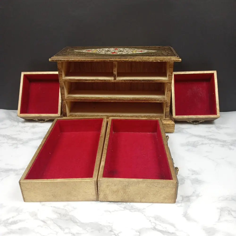 Handmade Solid Wood Jewelry Box Japan ( Vintage ) Decor