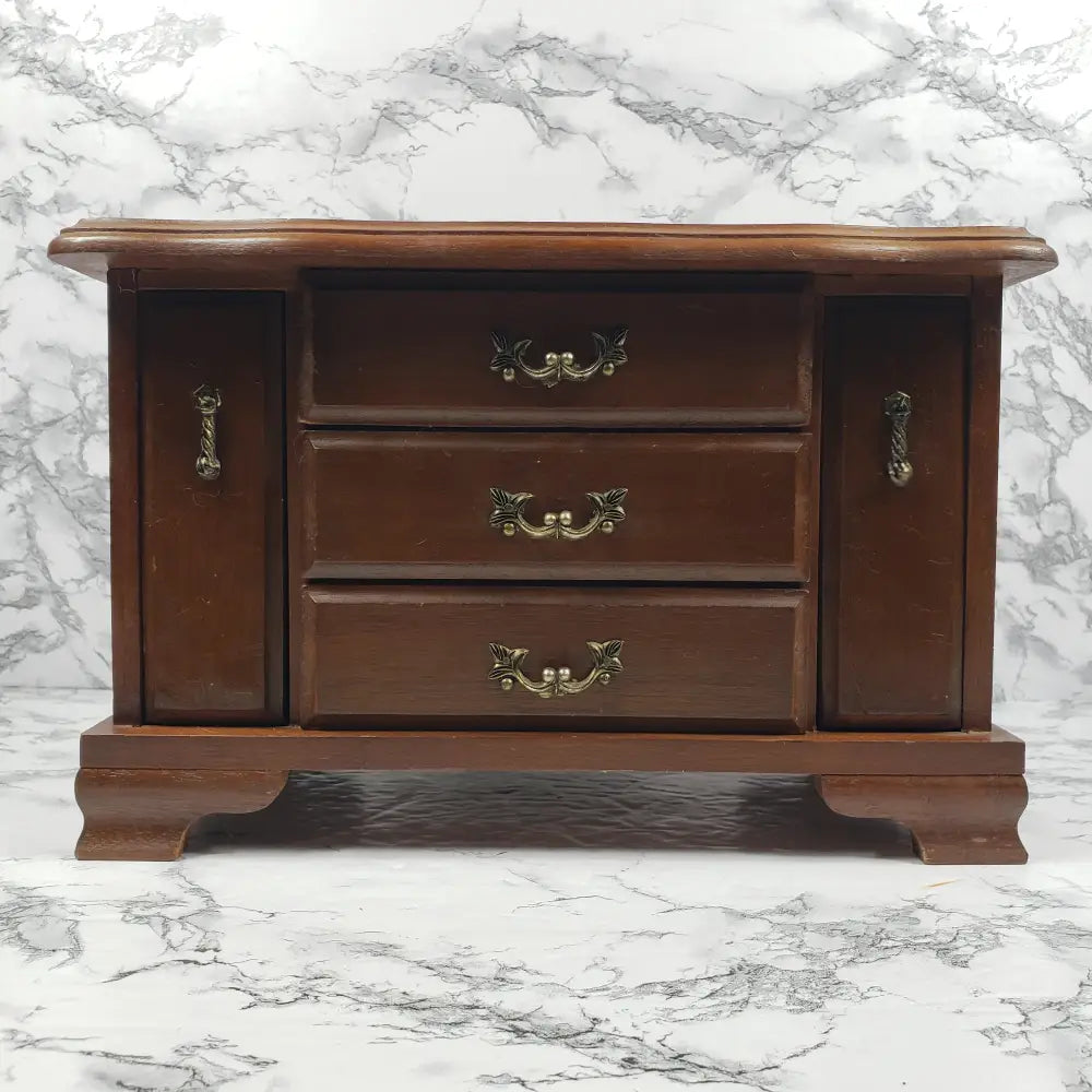 Jewelry Box Japan Solid Wood Vintage Decor