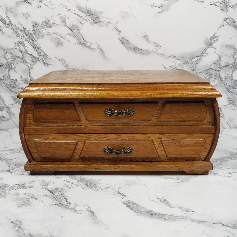 Jewelry Box Wood Bombay Style London Leather Vintage Holders