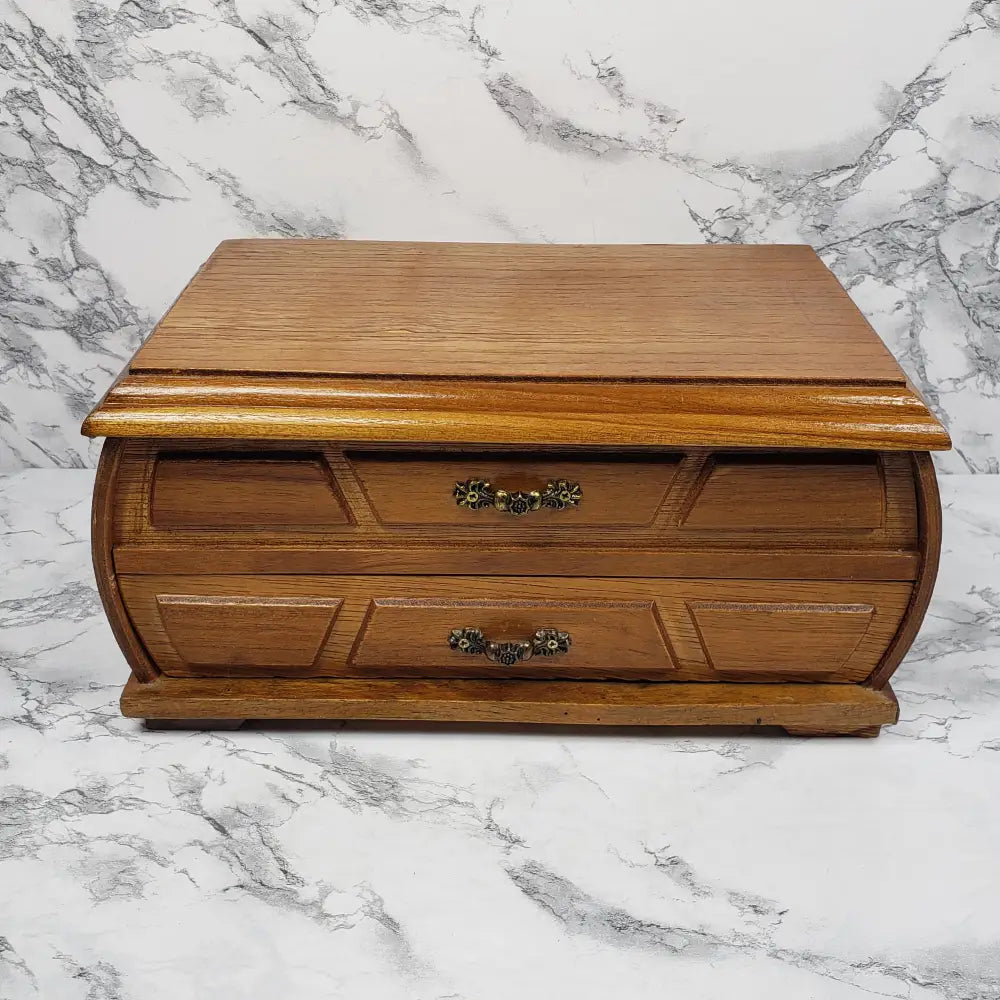 Jewelry Box Wood Bombay Style London Leather Vintage Holders