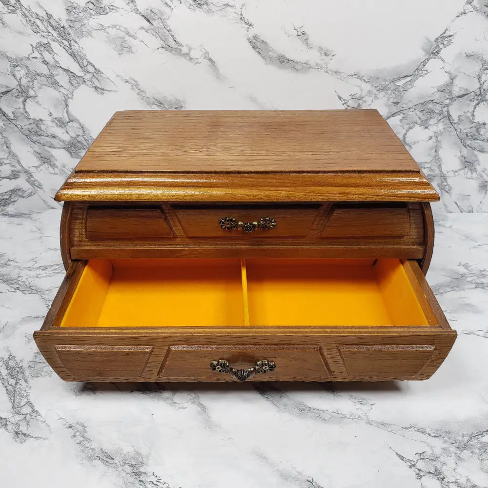 Jewelry Box Wood Bombay Style London Leather Vintage Holders