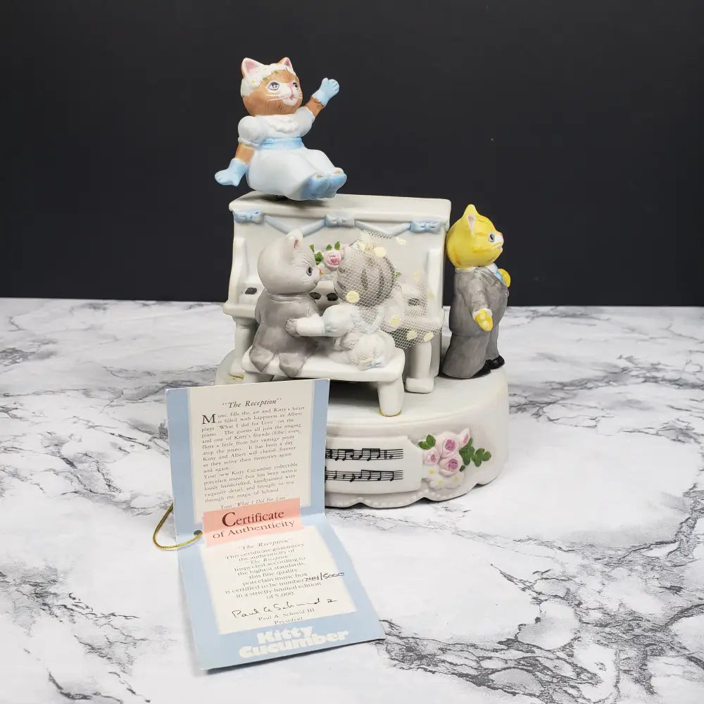 Kitty Cucumber Musical Figurine Schmid The Reception Vintage Collectibles