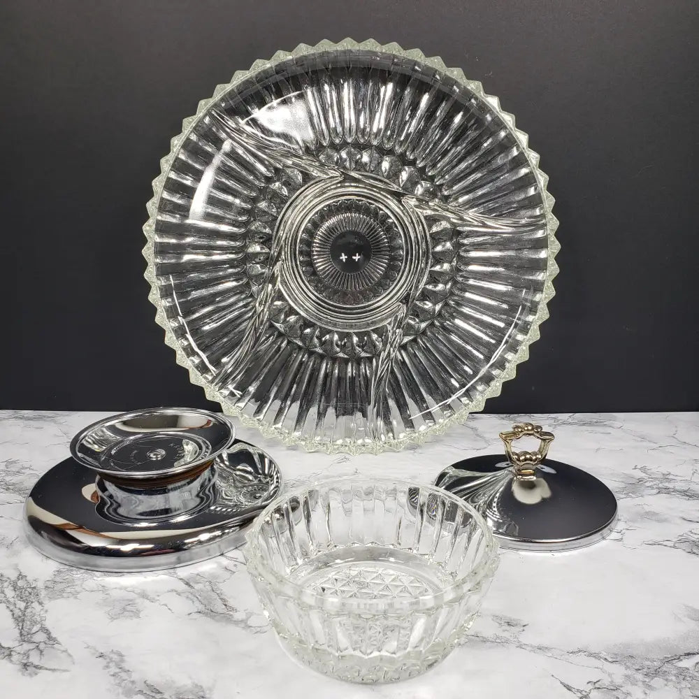 Kromex Lazy Susan Serving Set Vintage Kitchen & Dining