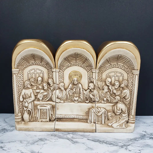 Last Supper Angels Two Sided Candle Holders Vintage