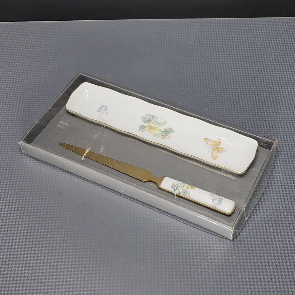 Neiman Marcus Porcelain Letter Opener With Tray Japan (Vintage) Decor