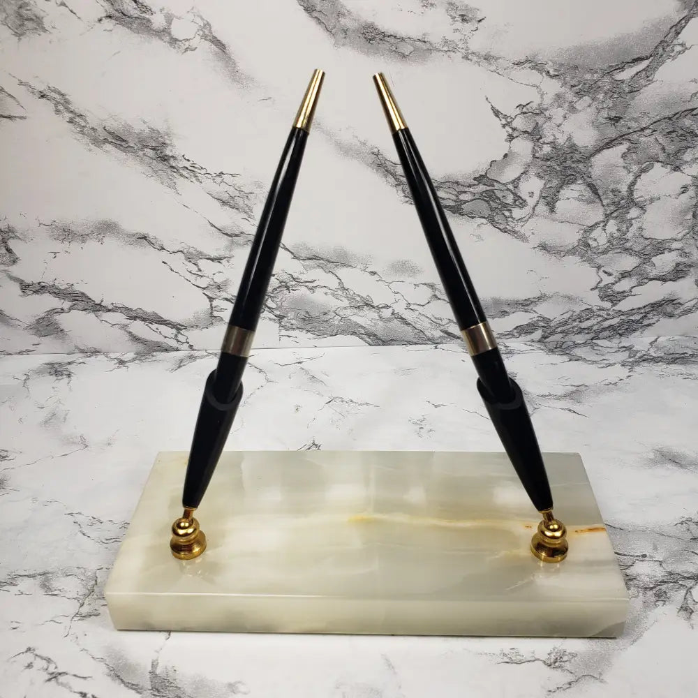 Marble Desk Pen Holder Set Vintage Decor