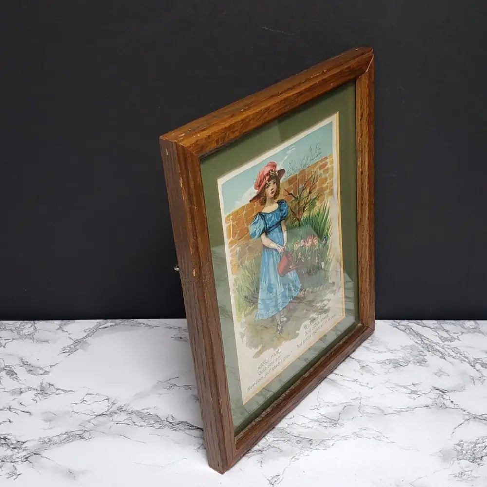 Framed Mary Mary Nursery Rhyme Vintage Book Page - Decor
