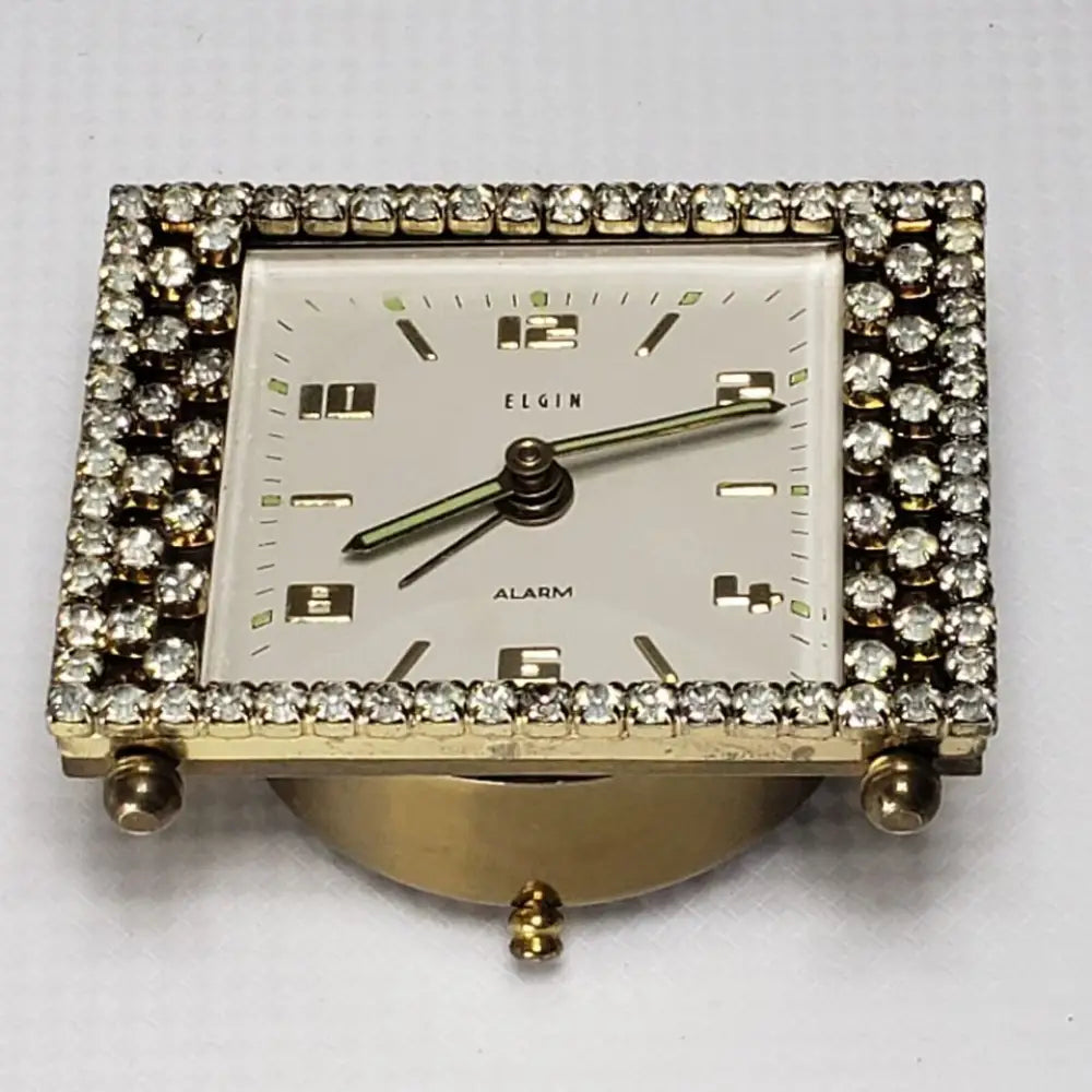 Mcm Elgin Rhinestone Alarm Clock Hollywood Regency Style Decor