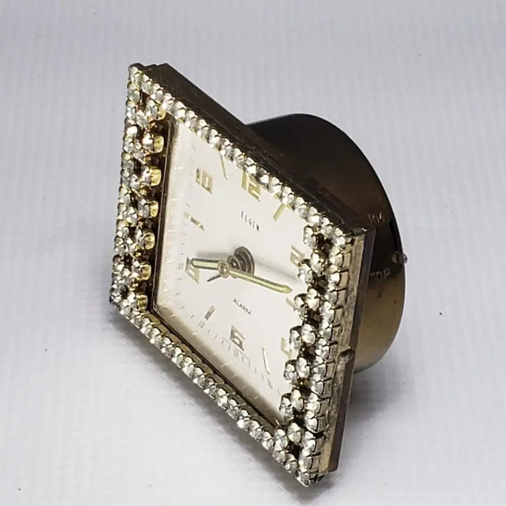 Mcm Elgin Rhinestone Alarm Clock Hollywood Regency Style Decor