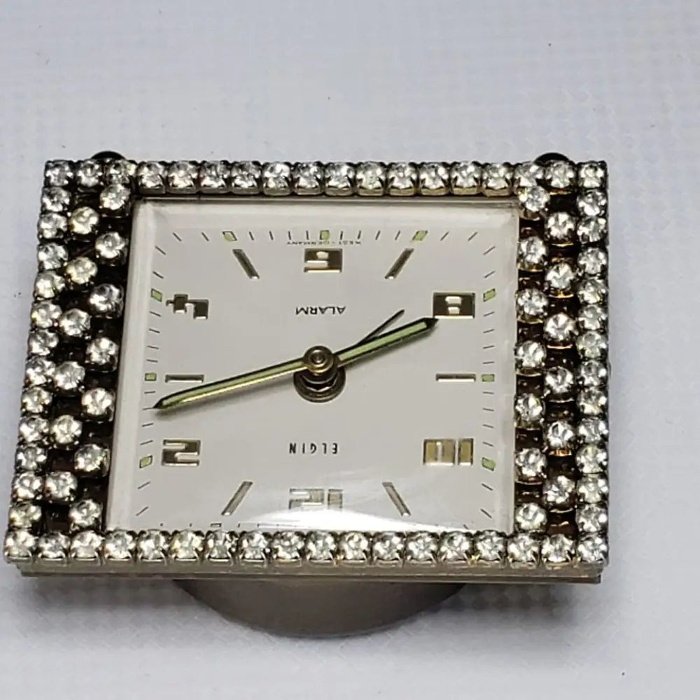 Mcm Elgin Rhinestone Alarm Clock Hollywood Regency Style Decor