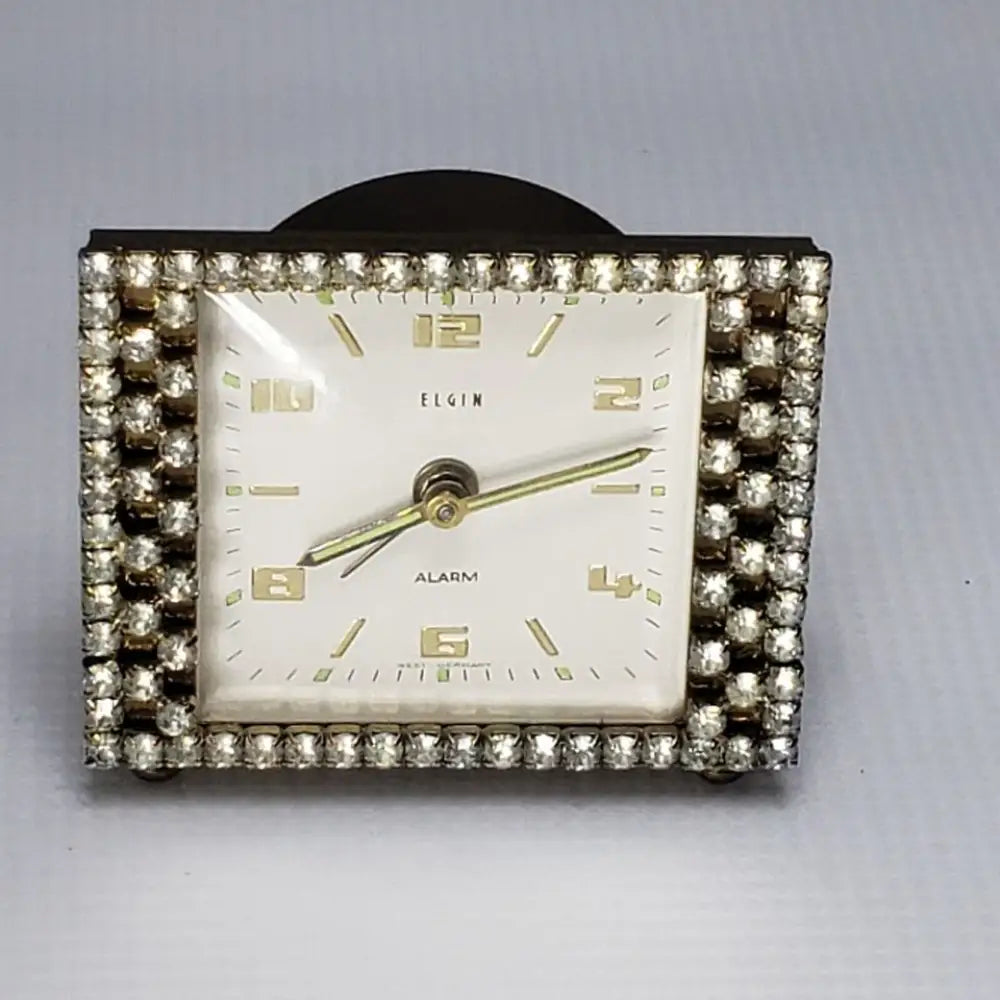 Mcm Elgin Rhinestone Alarm Clock Hollywood Regency Style Decor