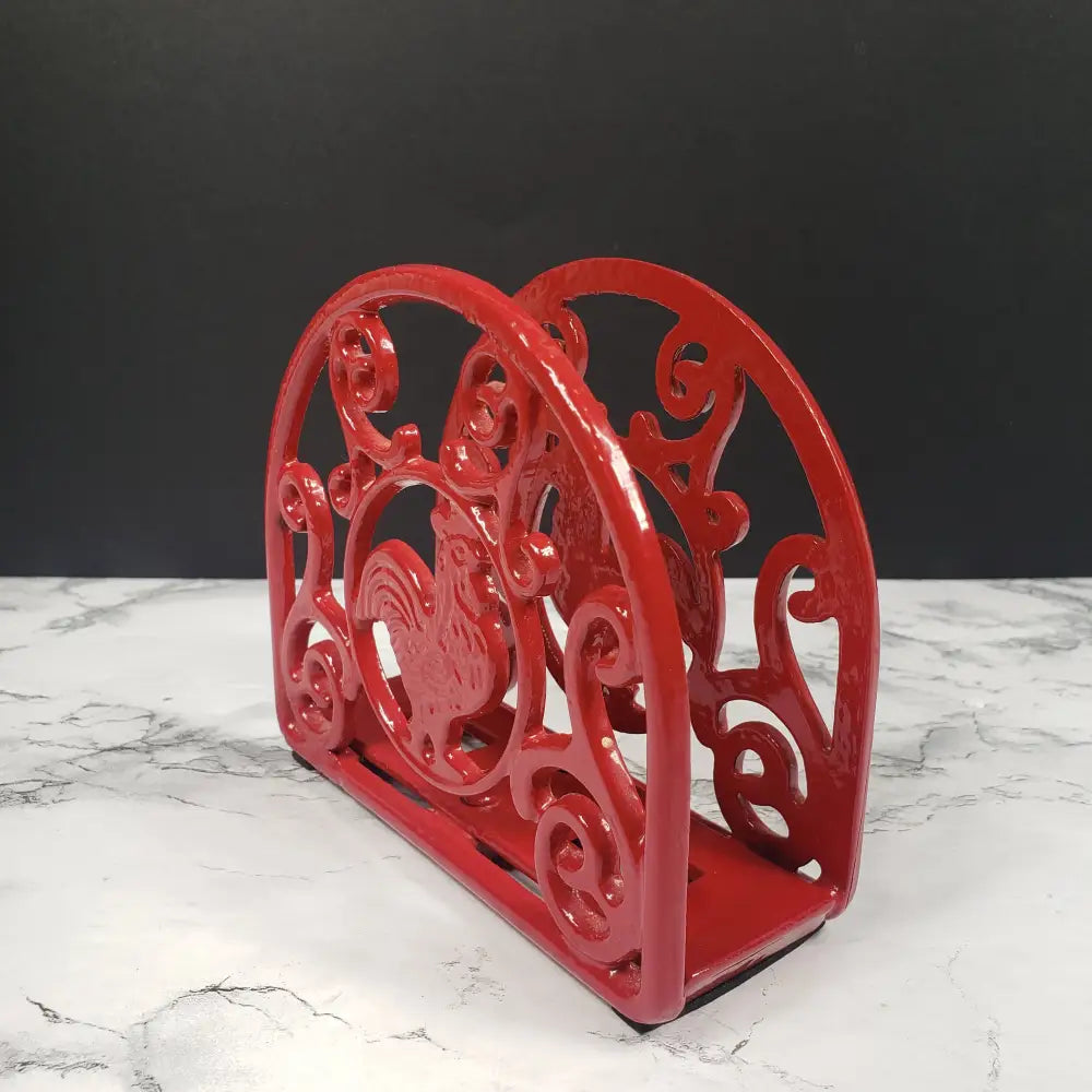 Napkin Holder Rooster Cast Iron Decor