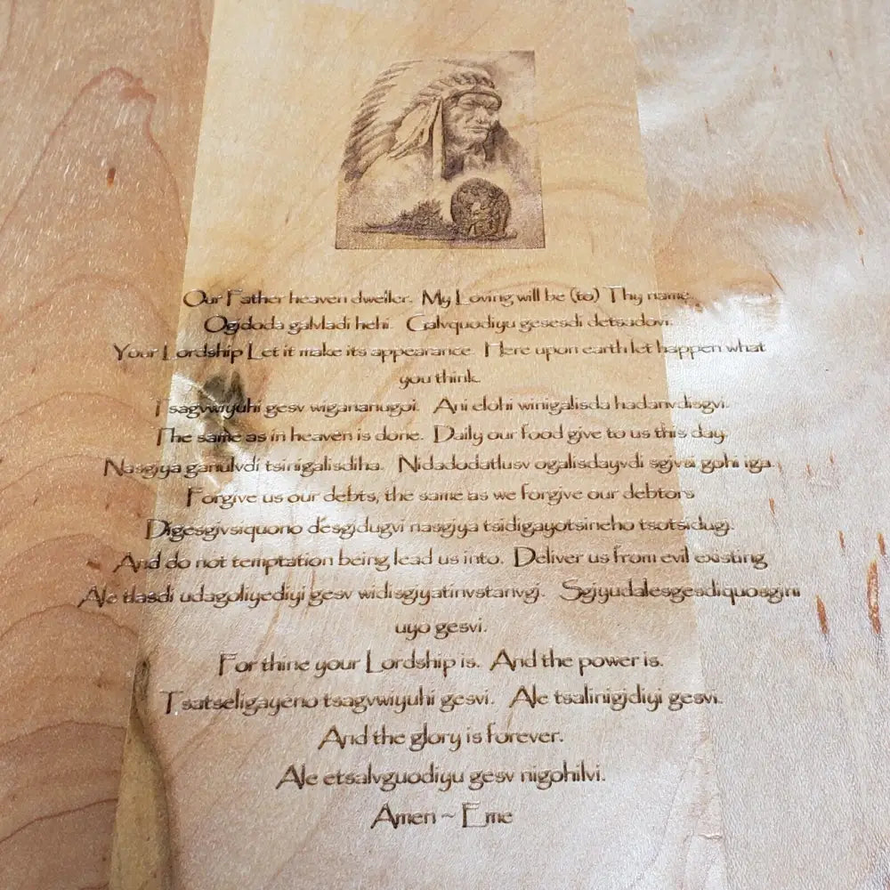 Native American Prayer Solid Wood Laser Engraved Translated Decor