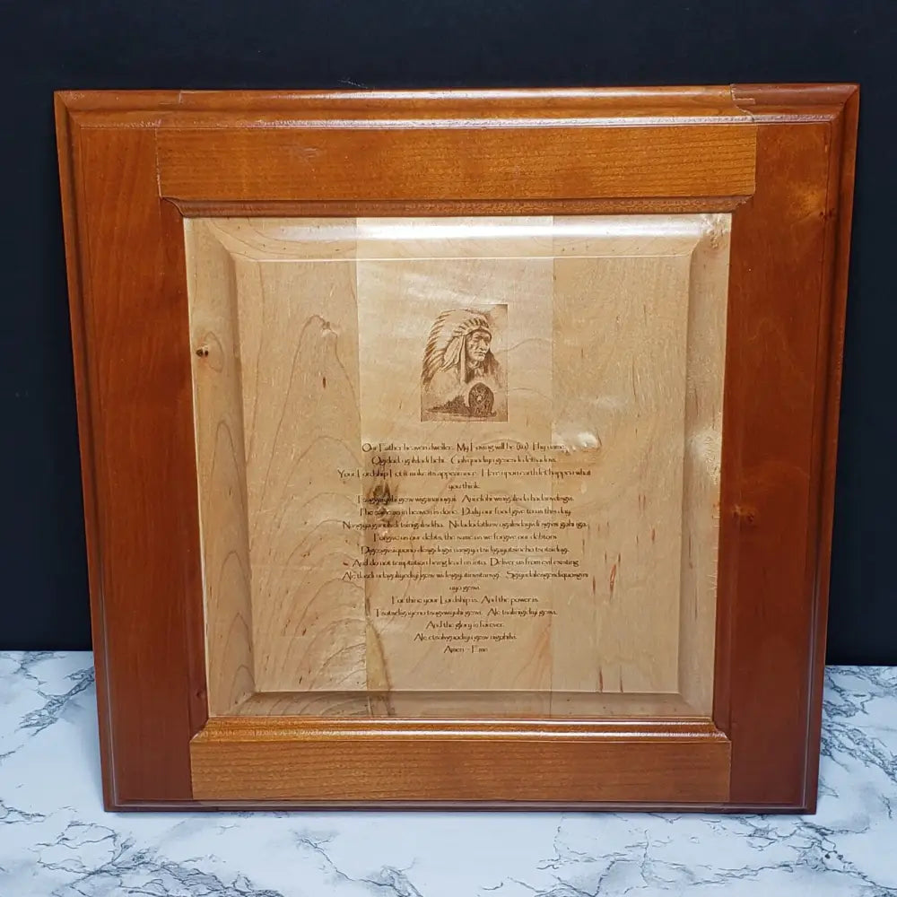 Native American Prayer Solid Wood Laser Engraved Translated Decor