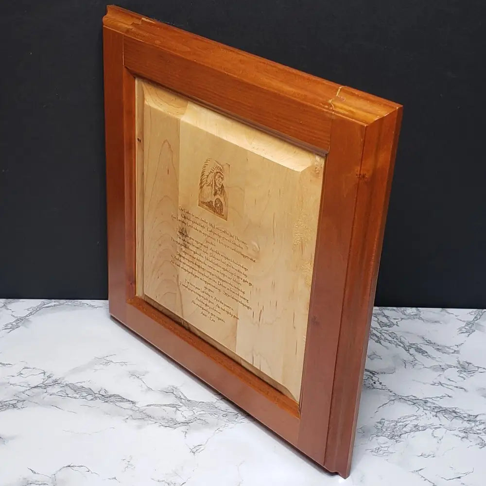 Native American Prayer Solid Wood Laser Engraved Translated Decor