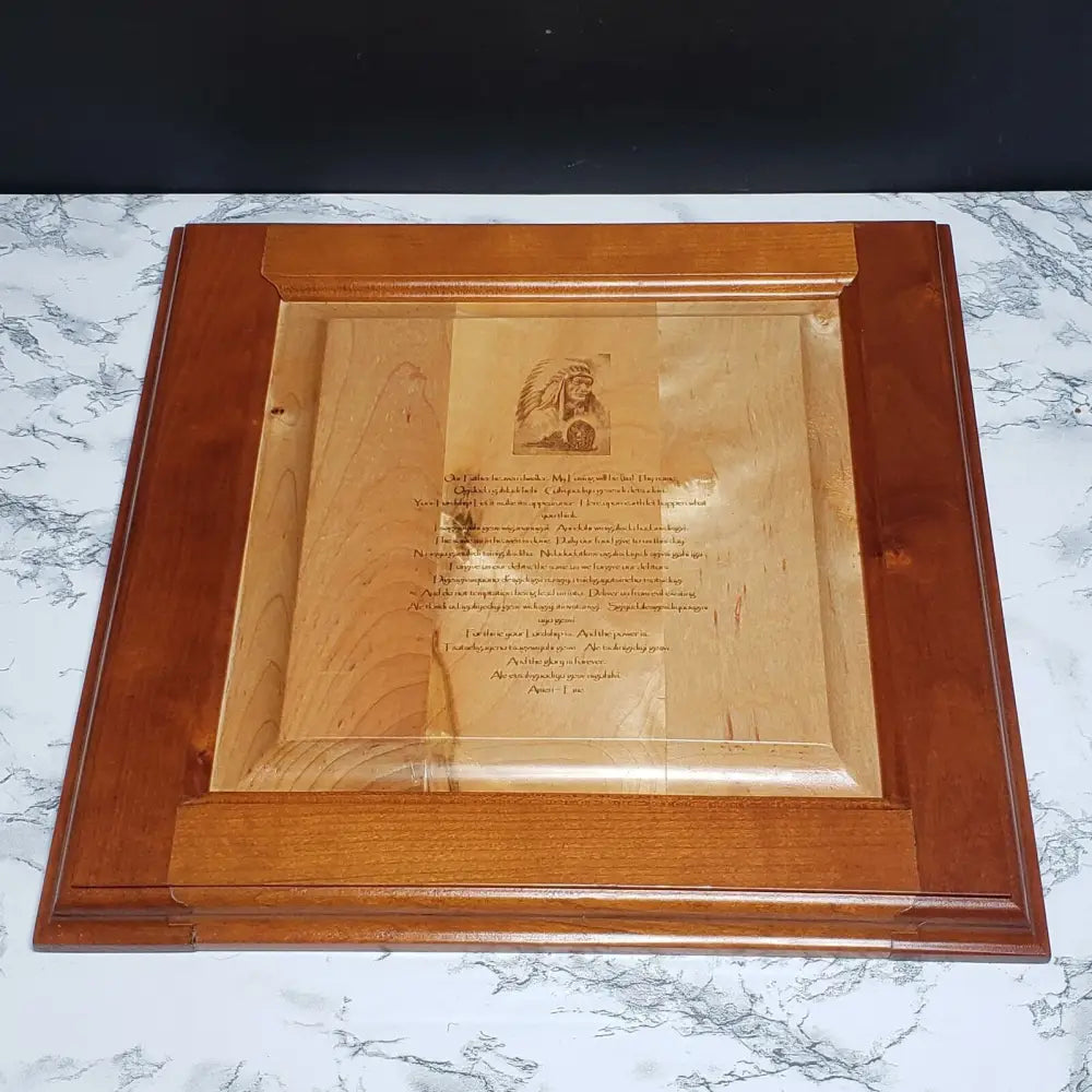 Native American Prayer Solid Wood Laser Engraved Translated Decor