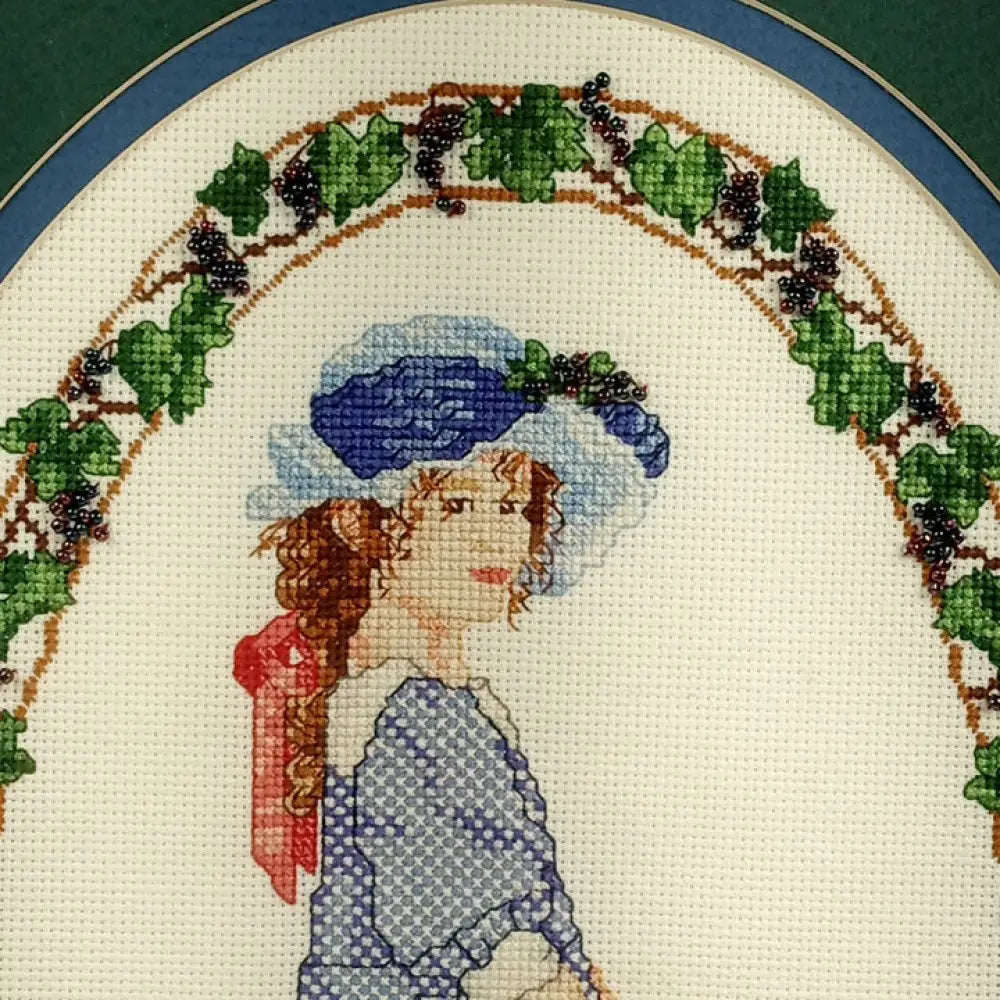Needlepoint Bead Embellishment Handmade Framed Vintage Decor