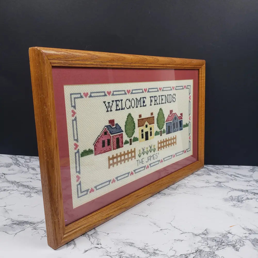 Needlepoint Welcome The James Handmade Vintage Decor