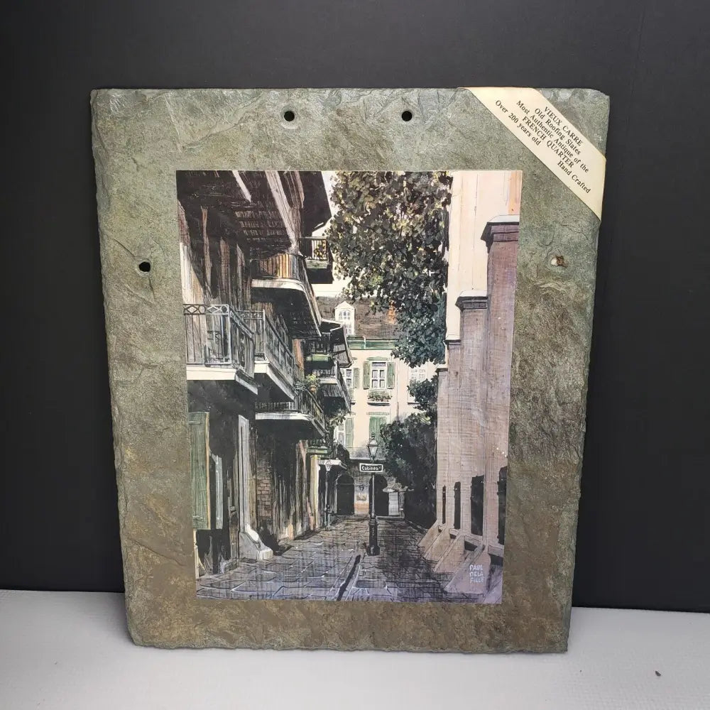 New Orleans Antique Roof Slate Art Vintage Decor