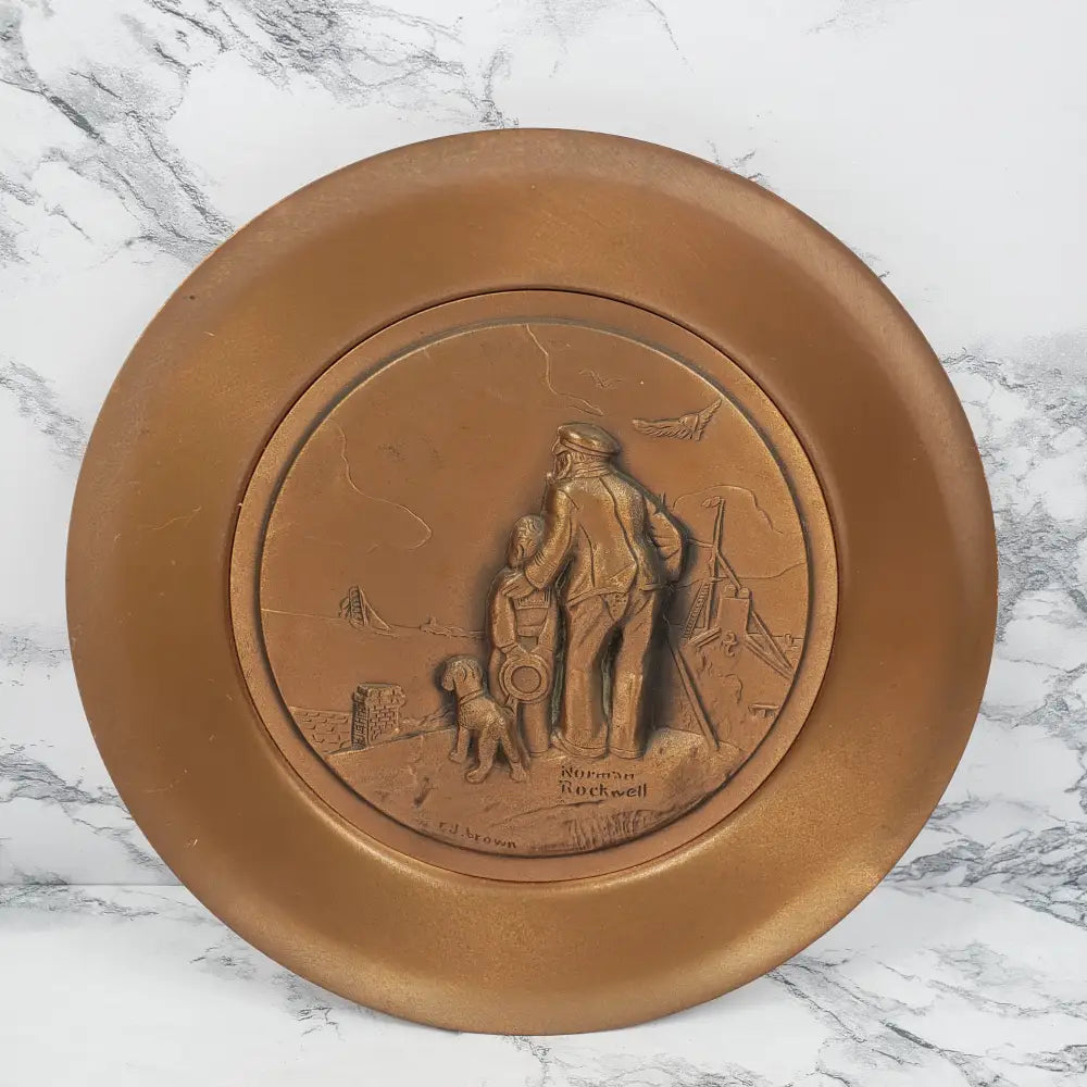 Norman Rockwell Solid Copper Plate Vintage Decor