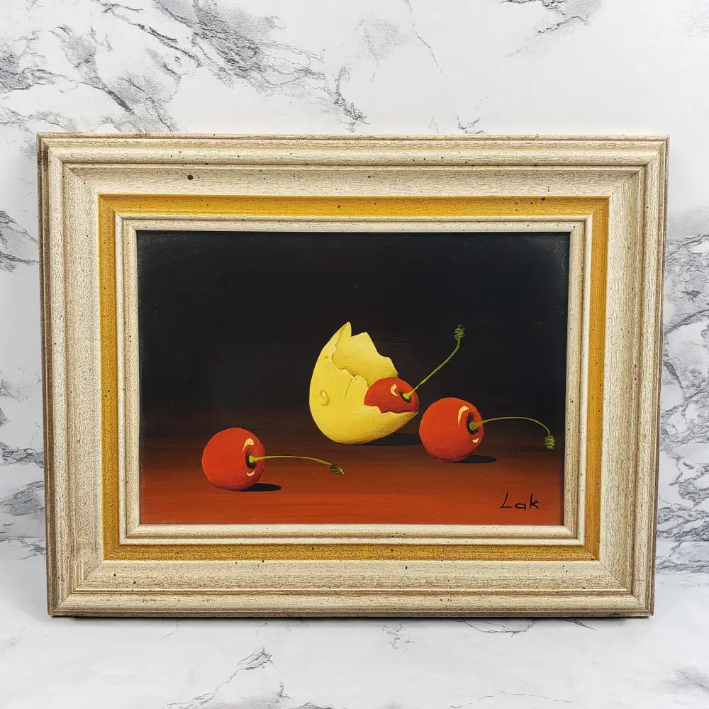 Original Maria Lak Still Life On Wood Decor