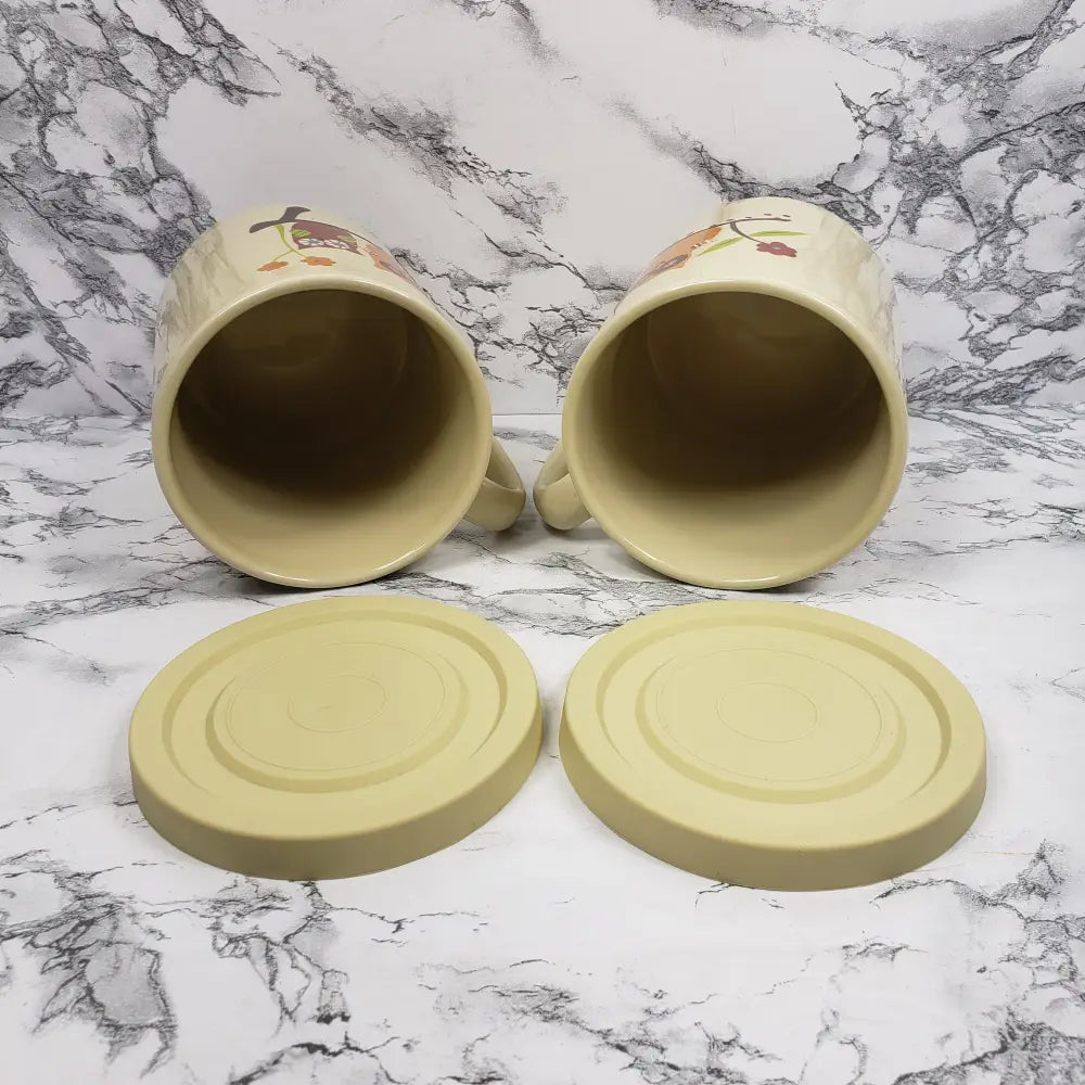 Owl Lidded Soup Cups Lids Old Pottery Company Decor