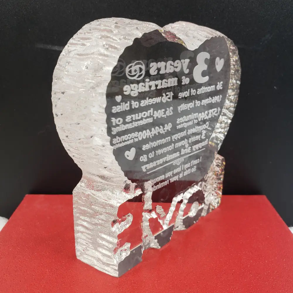 Paperweight Crystal Anniversary Love Decor