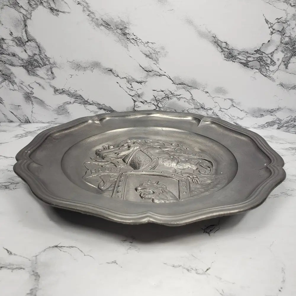 Pewter Hagen Von Tronje Norse High Relief Wall Decor Antique