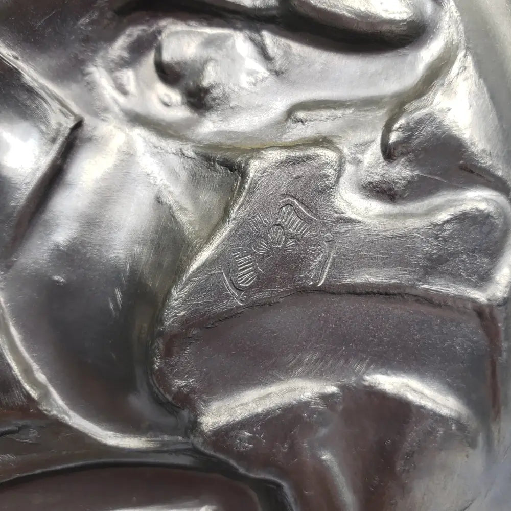 Pewter Hagen Von Tronje Norse High Relief Wall Decor Antique