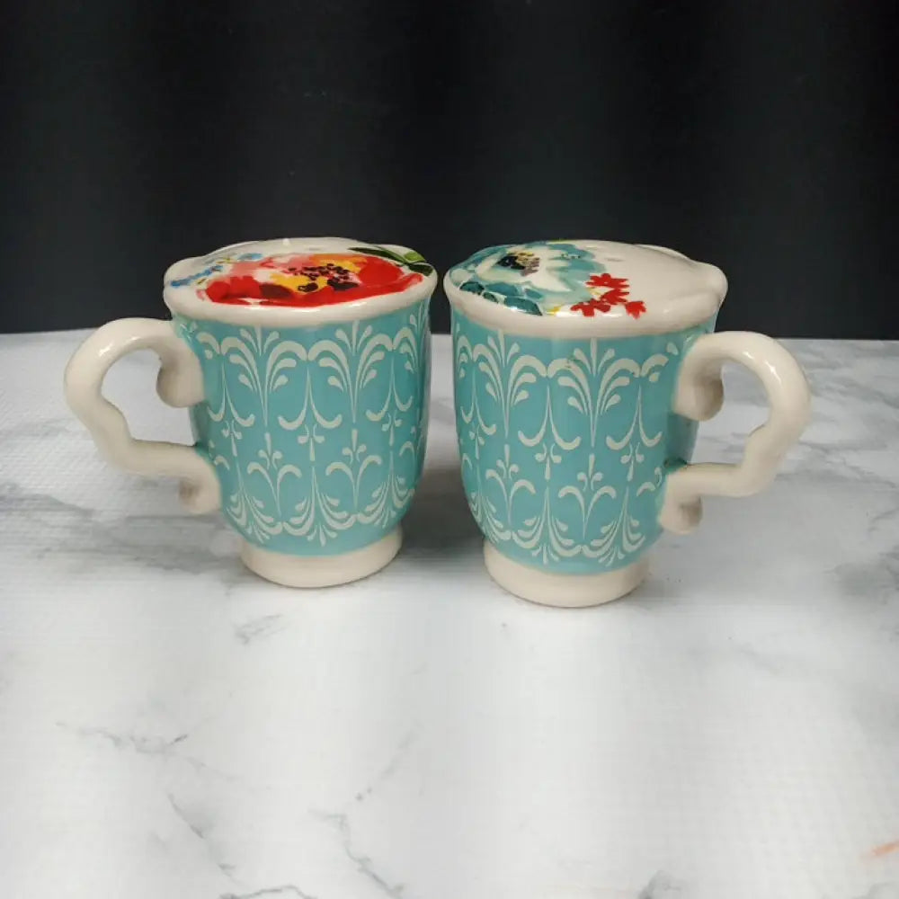 Pioneer Woman Melody Teacup Salt & Pepper Shakers Decor