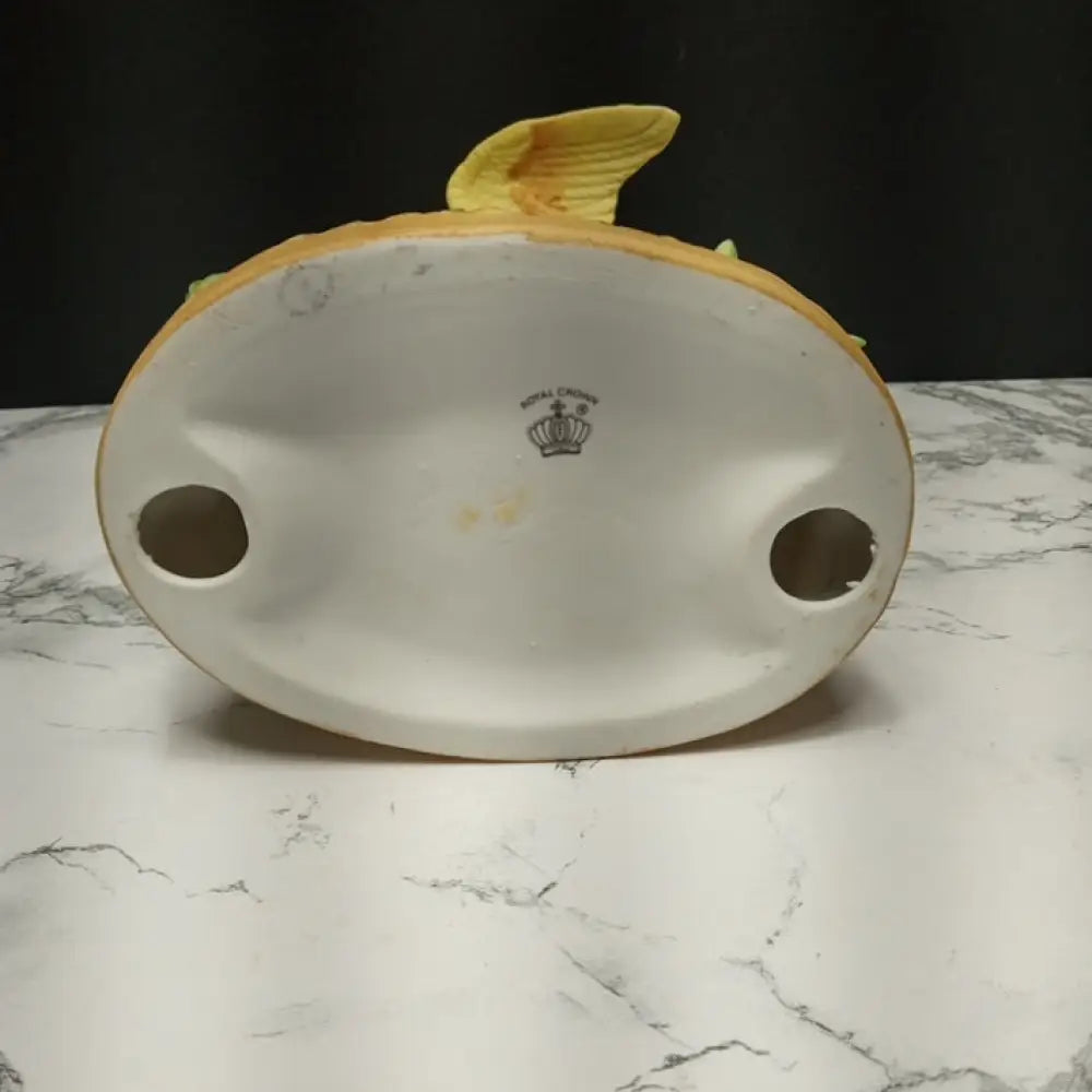 Hand Painted Artist Signed Royal Crown Porcelain Canary ( Vintage ) Decor