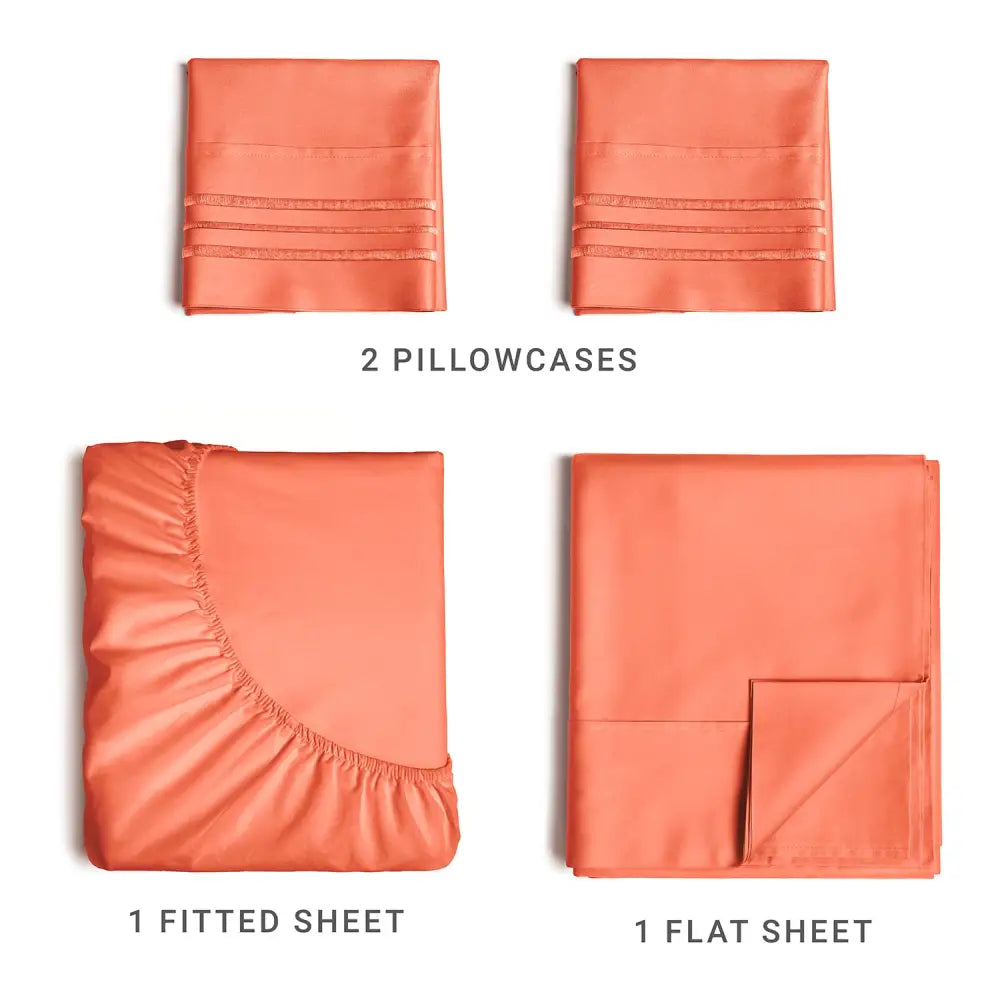 Queen Size 4 Piece Sheet Set - Comfy Breathable & Cooling Sheets Hotel Luxury Bed For Women Men