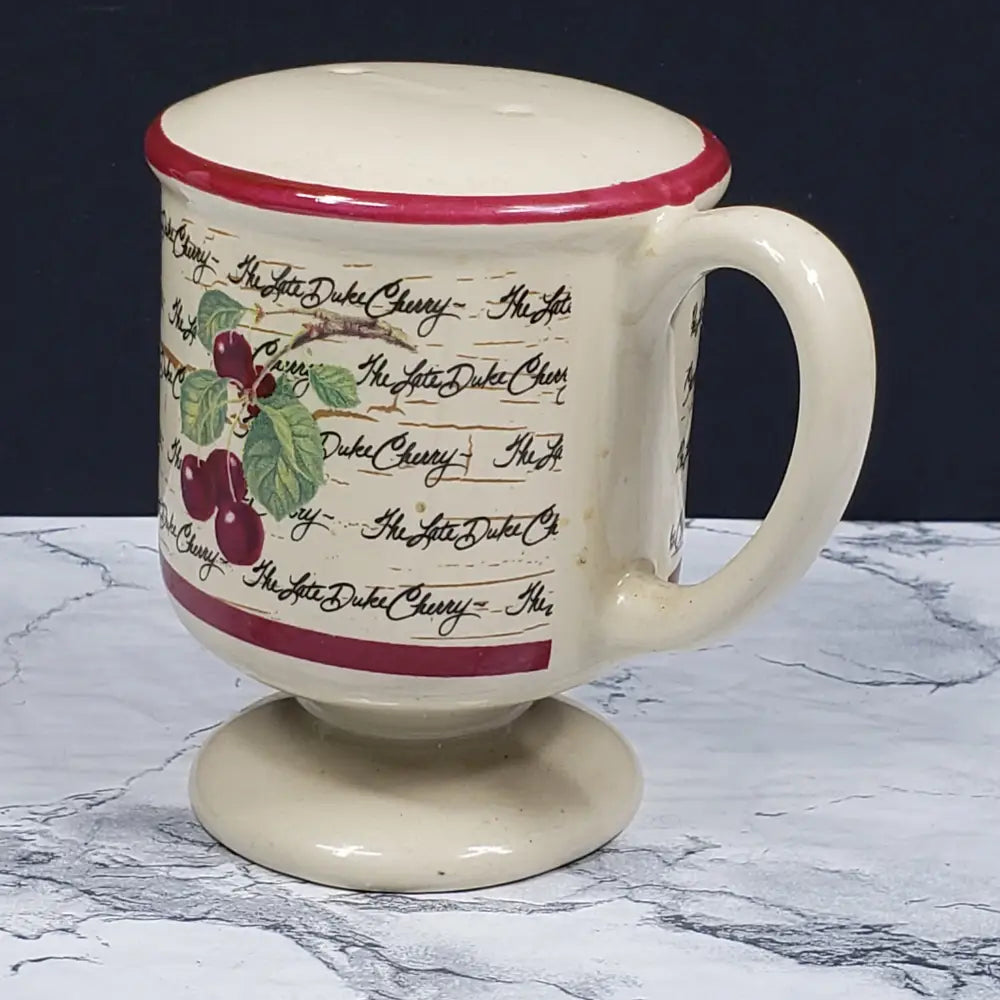 Salt Pepper Shakers Cherry Coffee Cup Vintage &