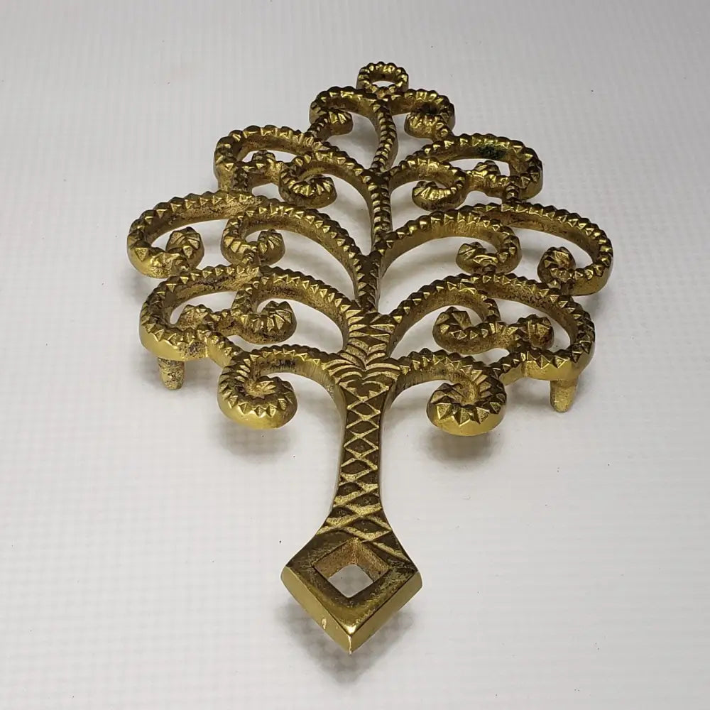 Solid Brass Trivet Or Plant Stand Family Tree (Vintage) Decor